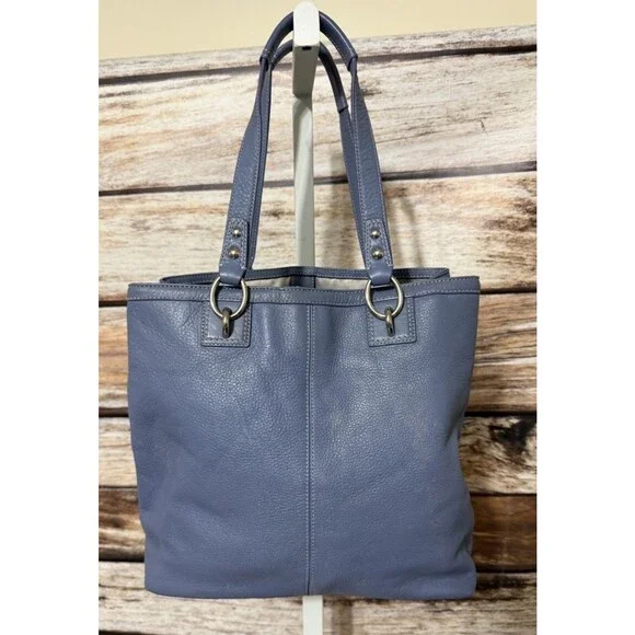 Vintage Blue Coach Penelope Shoulder Bag Purse Leather Bag Charm  *READ* - Picture 8 of 16